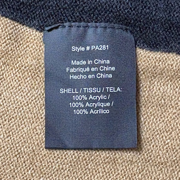 NEW Parrish LA Colorblock Knit Over Shoulder Wrap OS One Size Neutral - Picture 12 of 13
